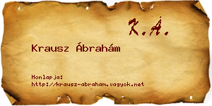Krausz Ábrahám névjegykártya
